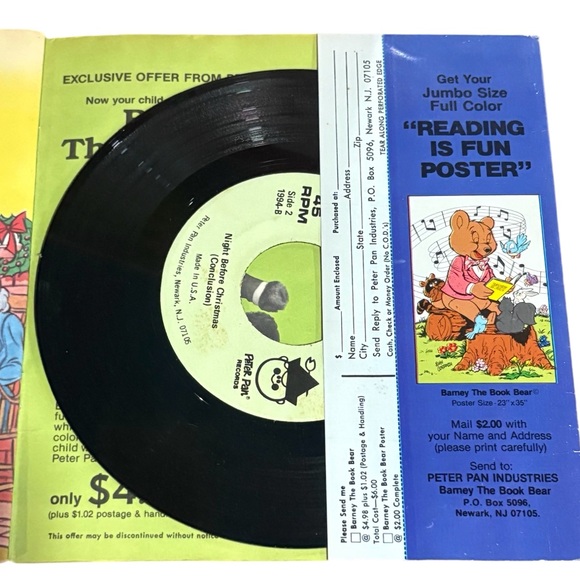 Vintage Peter Pan The Night Before Christmas Book & Vinyl  Record - Picture 4 of 7